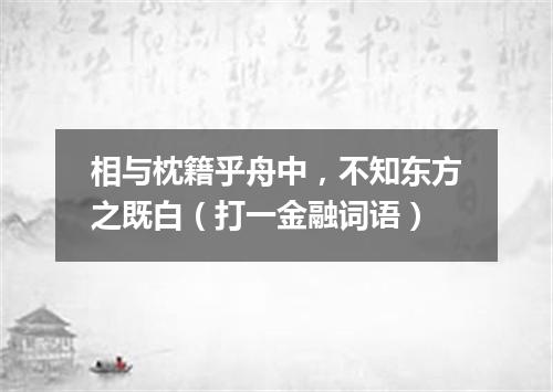 相与枕籍乎舟中，不知东方之既白（打一金融词语）