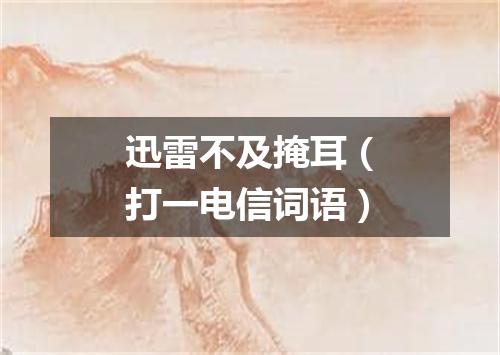 迅雷不及掩耳（打一电信词语）