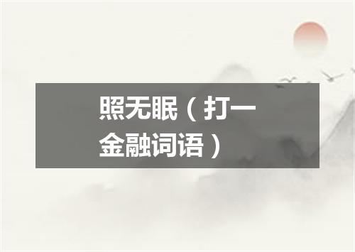 照无眠（打一金融词语）