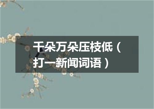 千朵万朵压枝低（打一新闻词语）