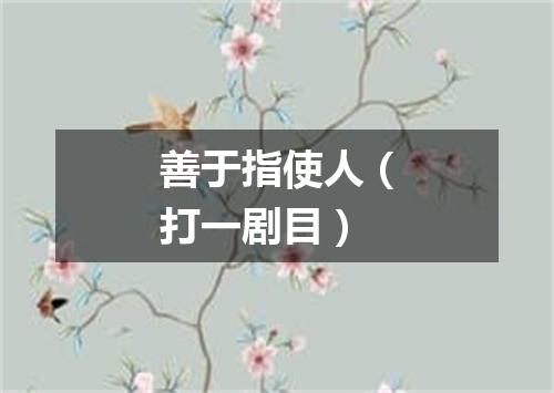 善于指使人（打一剧目）