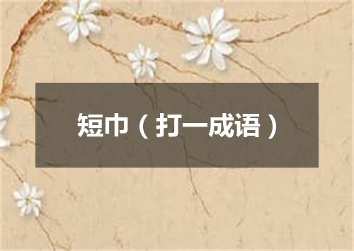 短巾（打一成语）