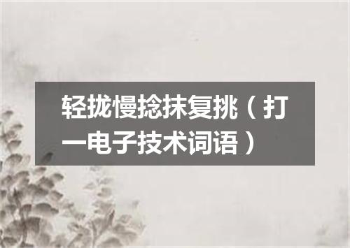 轻拢慢捻抹复挑（打一电子技术词语）