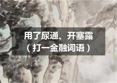 用了尿通、开塞露（打一金融词语）