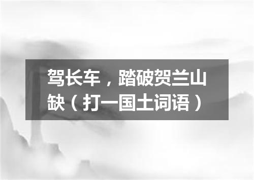 驾长车，踏破贺兰山缺（打一国土词语）