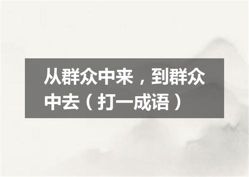 从群众中来，到群众中去（打一成语）