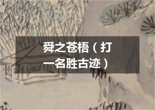 舜之苍梧（打一名胜古迹）