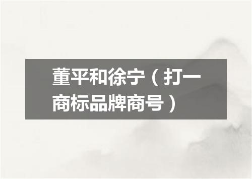 董平和徐宁（打一商标品牌商号）