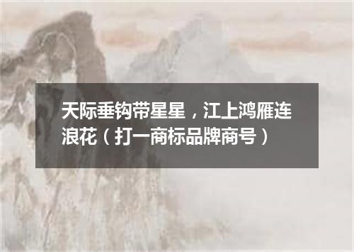 天际垂钩带星星，江上鸿雁连浪花（打一商标品牌商号）