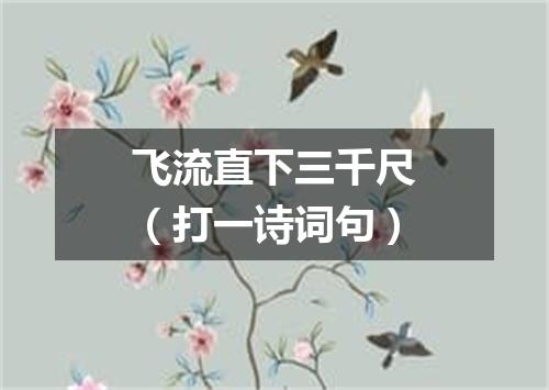 飞流直下三千尺（打一诗词句）