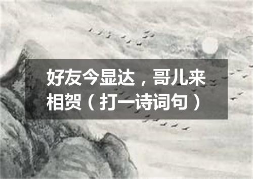 好友今显达，哥儿来相贺（打一诗词句）