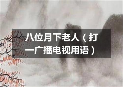八位月下老人（打一广播电视用语）