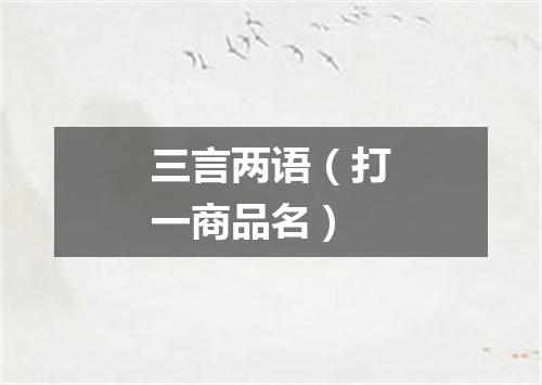 三言两语（打一商品名）