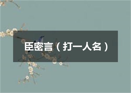 臣密言（打一人名）