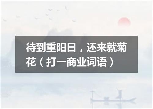 待到重阳日，还来就菊花（打一商业词语）