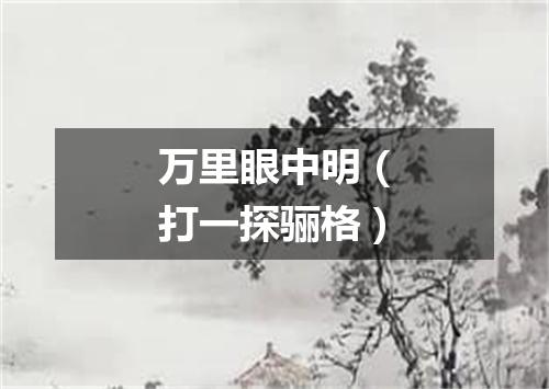 万里眼中明（打一探骊格）