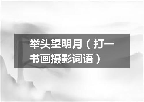 举头望明月（打一书画摄影词语）