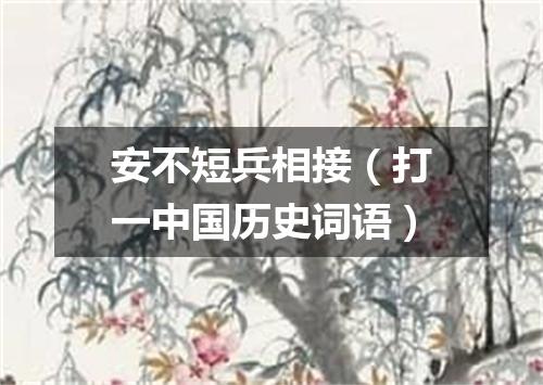 安不短兵相接（打一中国历史词语）