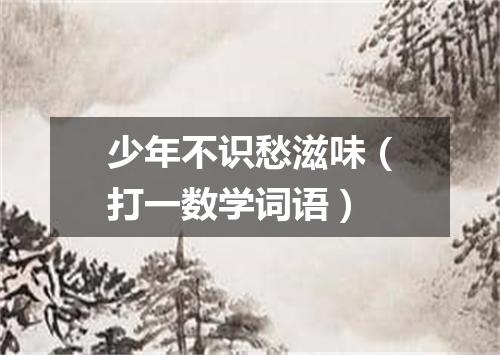 少年不识愁滋味（打一数学词语）