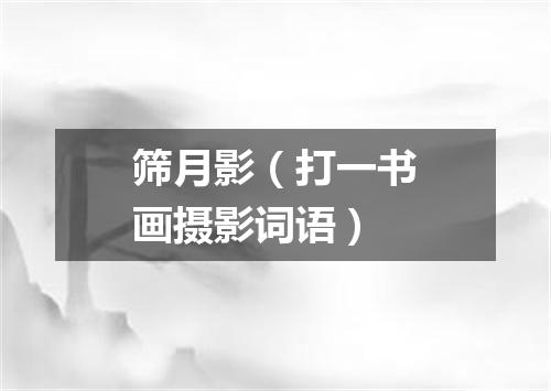 筛月影（打一书画摄影词语）