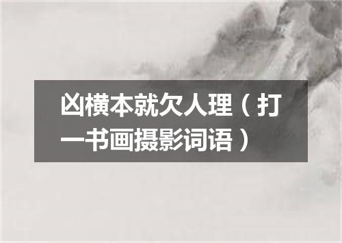 凶横本就欠人理（打一书画摄影词语）