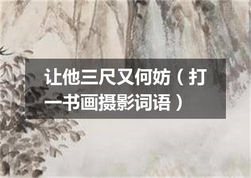 让他三尺又何妨（打一书画摄影词语）