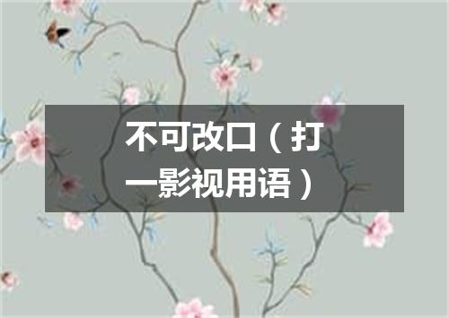 不可改口（打一影视用语）