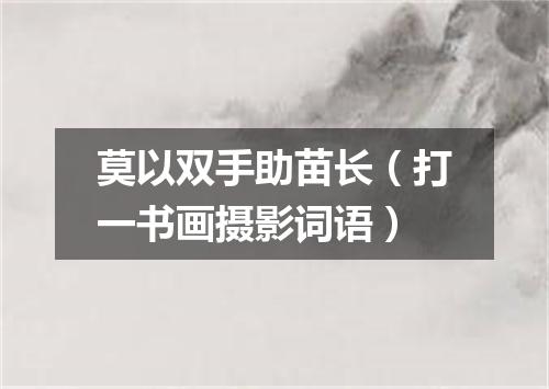 莫以双手助苗长（打一书画摄影词语）