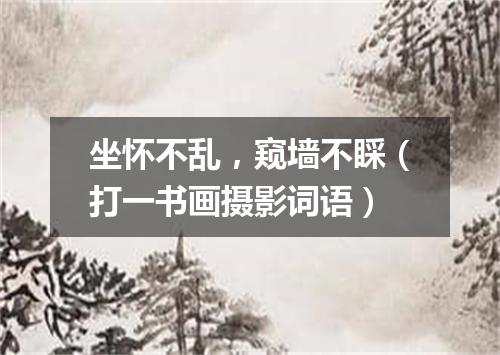 坐怀不乱，窥墙不睬（打一书画摄影词语）