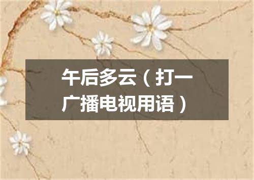 午后多云（打一广播电视用语）