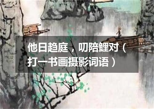 他日趋庭，叨陪鲤对（打一书画摄影词语）