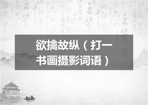 欲擒故纵（打一书画摄影词语）