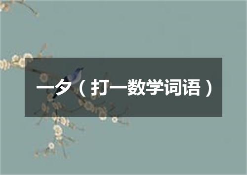 一夕（打一数学词语）