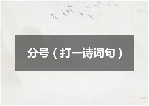分号（打一诗词句）