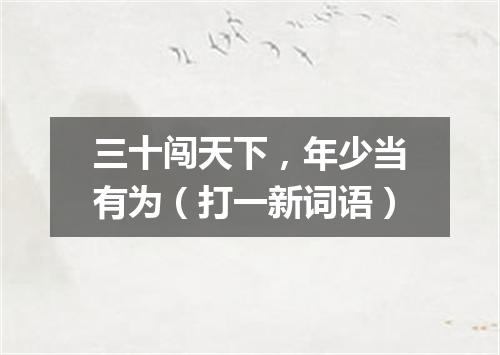 三十闯天下，年少当有为（打一新词语）