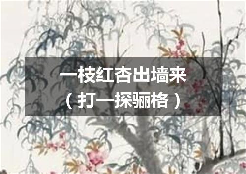 一枝红杏出墙来（打一探骊格）