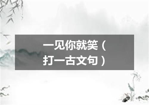 一见你就笑（打一古文句）