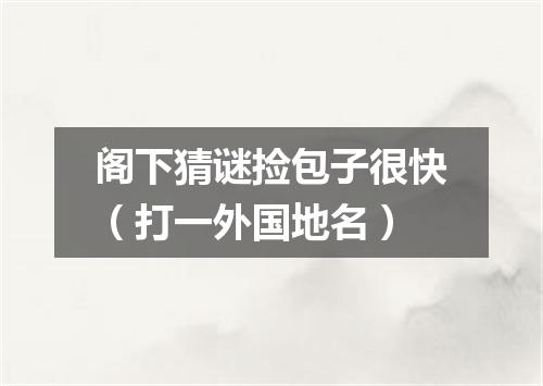 阁下猜谜捡包子很快（打一外国地名）