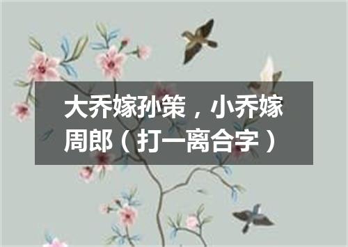 大乔嫁孙策，小乔嫁周郎（打一离合字）