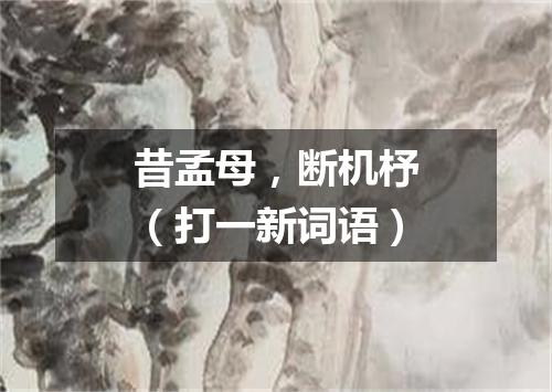 昔孟母，断机杼（打一新词语）