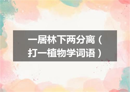 一居林下两分离（打一植物学词语）