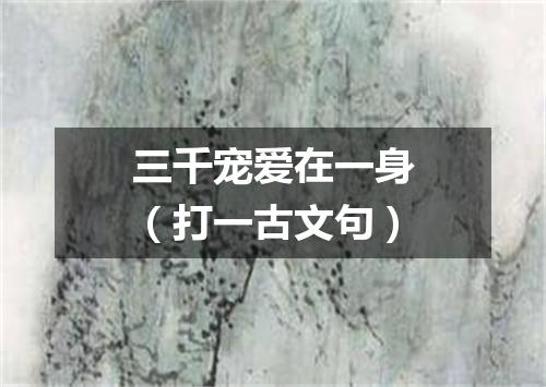 三千宠爱在一身（打一古文句）