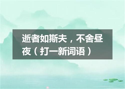 逝者如斯夫，不舍昼夜（打一新词语）