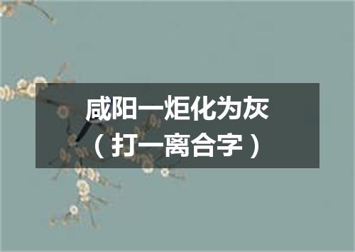 咸阳一炬化为灰（打一离合字）
