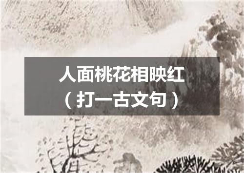 人面桃花相映红（打一古文句）