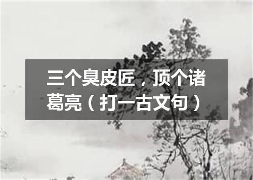 三个臭皮匠，顶个诸葛亮（打一古文句）