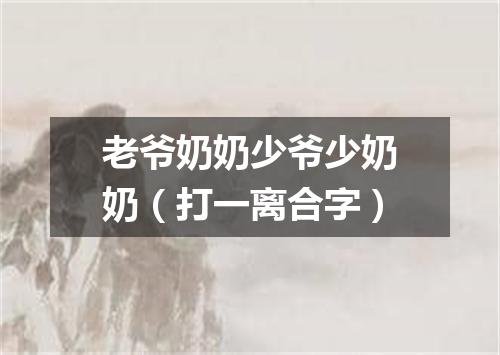 老爷奶奶少爷少奶奶（打一离合字）