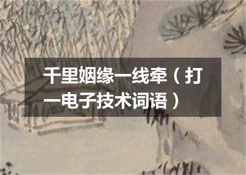千里姻缘一线牵（打一电子技术词语）