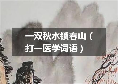 一双秋水锁春山（打一医学词语）