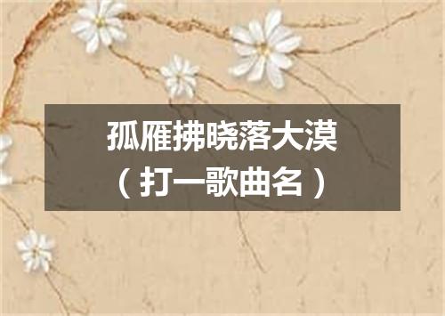 孤雁拂晓落大漠（打一歌曲名）